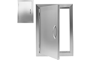 BBQ Future 17W x 24H Outdoor Kitchen Access Door, Stainless Steel Cabinets Vertical Grill Single Door for Grilling Station or Commercial BBQ Island, Outside Grill Door with Magnet