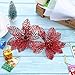 SATINIOR 20 Pieces Glitter Christmas Tree Ornaments Artificial Wedding Christmas Poinsettia Flowers for Festival Decoration (Red)