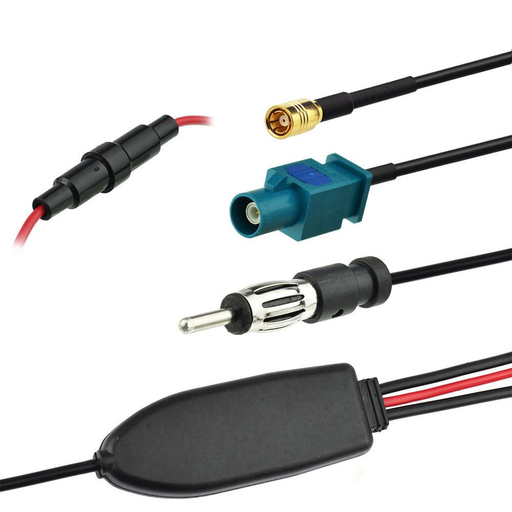 Eightwood DAB Antenne SMB Auto Radio Adapter Pigtail Kabel RG174 500cm voor Blaupunkt Technisat Pioneer Sonikenwood Alpen JVC