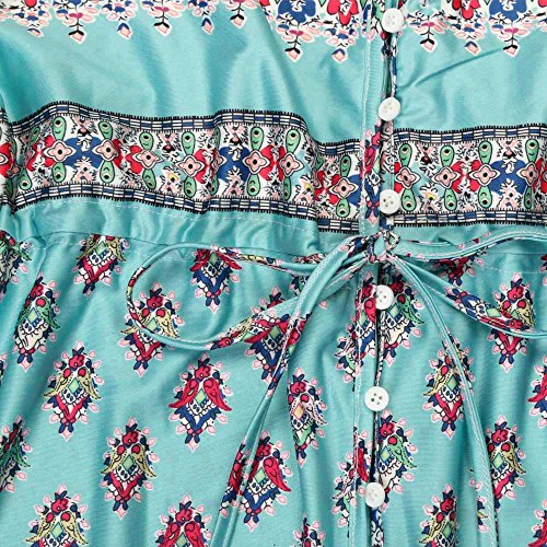 4 Womens+Casual+Floral+Sleeve+Button