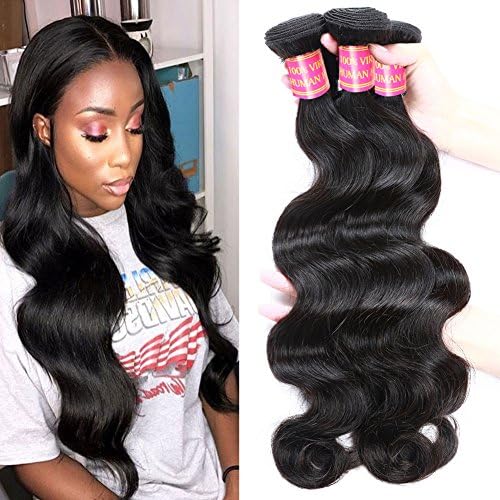 Allove Hair Grade 8a Brazilian Virgin Hair Body Wave 300g 3bundles Brazilian Human Hair Bundles（8 10 12inch) Unprocessed…
