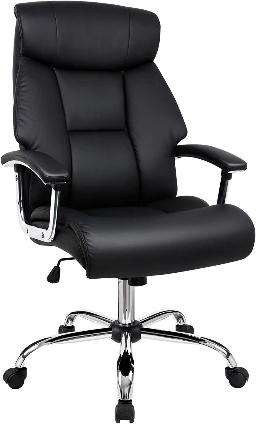Amazon オフィスチェア デスクチェア 社長椅子 事務椅子 肉厚クッション ロッキング機能 上下昇降機能 レザーチェア ハイバック