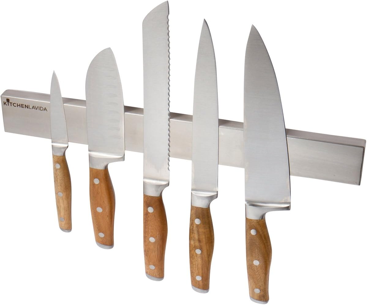 Clearance! Stainless Steel Magnetic Knife Holder: Beautify Your Kitchen with This 16 Inch Wall Mounted Knife Strip for Knives, Utensils, Tools or Bathroom Supplies