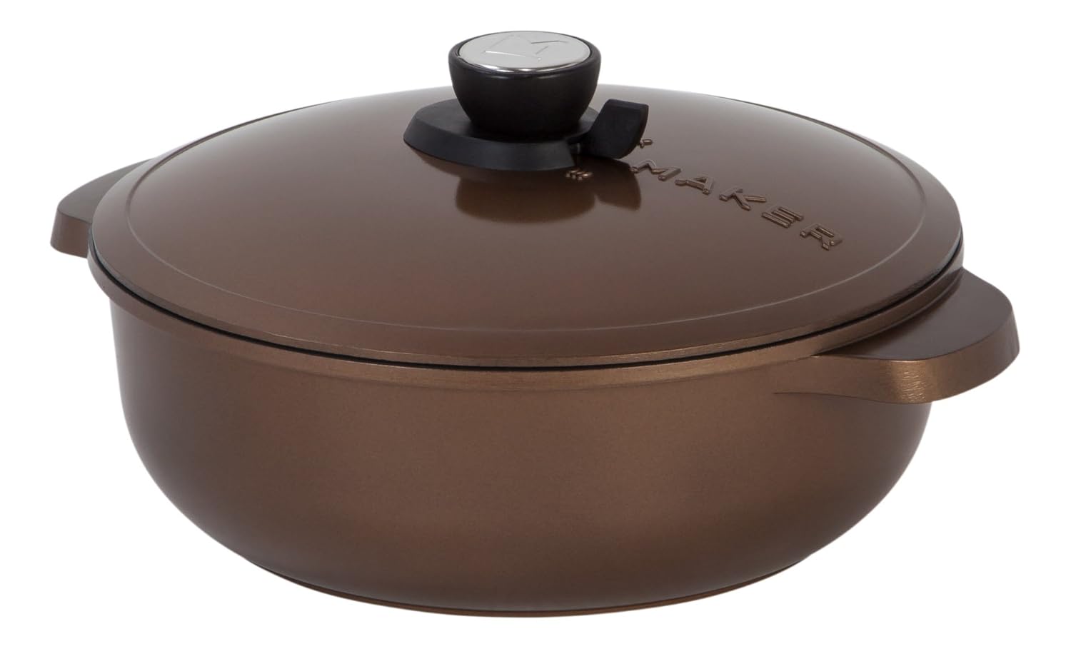 MAKER Homeware 5 QT Cast Aluminum Dutch Oven with Nonstick Ceramic Coating, Bronze