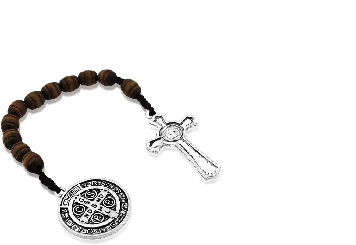 Devon Trading St. Benedict Rosary One Decade Rosary with Medal and Cross