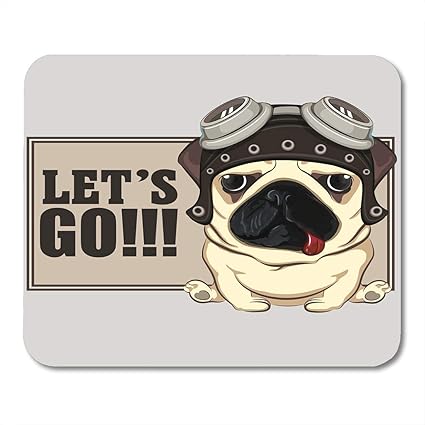 Amazon 見やすさマウスパッドブラウン動物パグバイカーメガネ漫画漫画キャラクターカラー見やすさマウスパッド用ノートブック デスクトップコンピュータマウスマット オフィス用品 Linchangfeng マウスパッド 通販