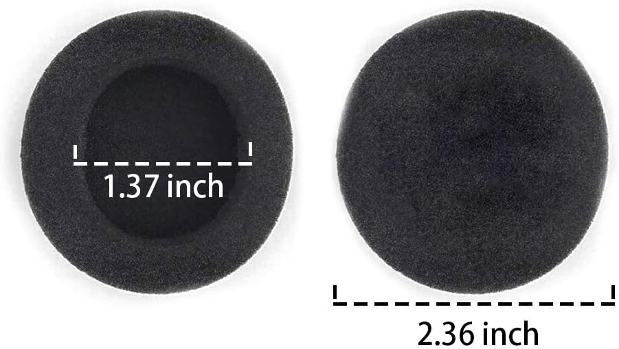 10 Pairs 60mm/2.4" Replacement Foam Ear Pud Earpads Sponge Cushion Covers for Logitech H600, H330, H340 / Sony MDR-G45LP,MDR-G55LP ,MDR-G410LP, MDR-G101LP, MDR-G42LP, DR-220DPV, MDR-G45 ,IF240R,SRF-HM33, MDR-027 ,MDR-222 ,SRF-H4,MDR-NC5 ,MDR-NC6s,MDR-023 / Rapoo H1030 /Koss CS100 / Jensen JHH110 /FreeTalk 5091 / Aiwa HP-CN5 /Labtec Axis 502 headset