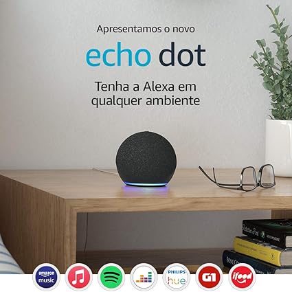 Novo Echo Dot (4ª Geração): Smart Speaker com Alexa  : De R$349,00 por R$ 269,00