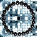 Natural Genuine Black Onyx Beads, maxin Bling Jewelry 8MM Semi-Precious Gemstones elastic Bracelet,Unisex