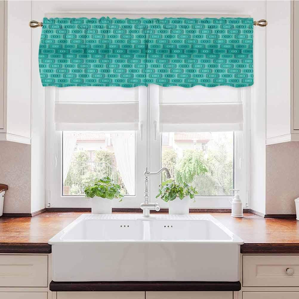 Cortinas de ventana con forma cuadrada, formas interiores repetidas