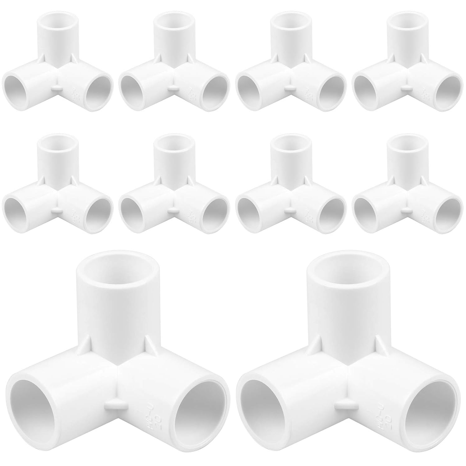 3 Way PVC Corner Fitting, HommyPrefer 1/2 Inch PVC Pipe Elbow Connectors, Heavy Duty PVC Fittings for DIY PVC Shelf, Furniture and Plumbing Projects (Pack of 10)