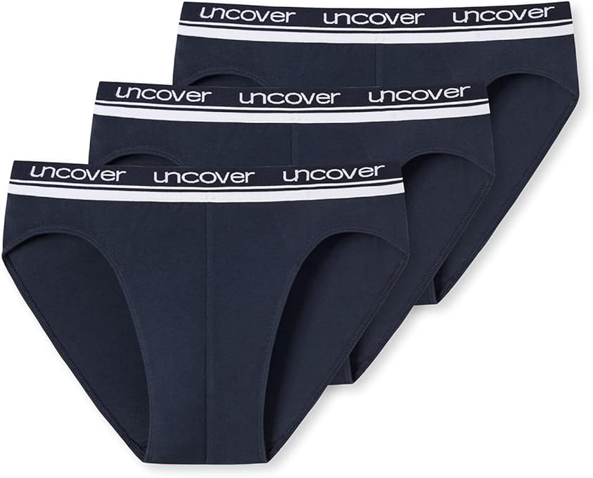 Schiesser Men's Briefs 3Pack Rio Briefs, Series Uncover, Logo