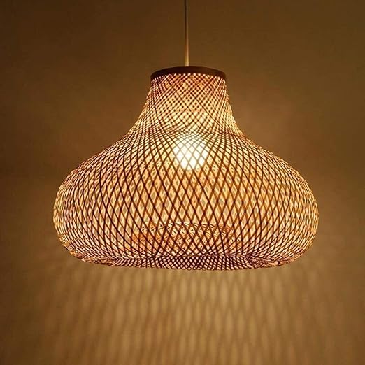 Raelf Wicker Rattan Hängeleuchten Gourd Shade Pendelleuchte