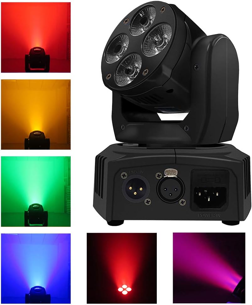 IMRELAX 4x10W RGBW Wash Moving Head Light LED Stage Light DJ Equipment for Disco Party Club Bar Show Wedding Church