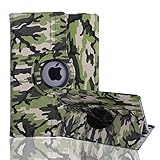 HDE Rotating iPad Air 2 Case Magnetic Leather Cover 360 Degree Stand for 9.4 Inch Apple iPad Air 2 (Forest Camo)
