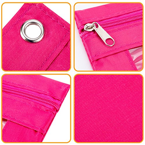 6 Pieces Binder Pencil Pouch with Zipper Pulls 3-Ring with Clear Window Pencil Case with Binder Rings - Thumbnail 2