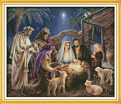 Happy Forever Cross Stitch Figure, The birth of baby Jesus