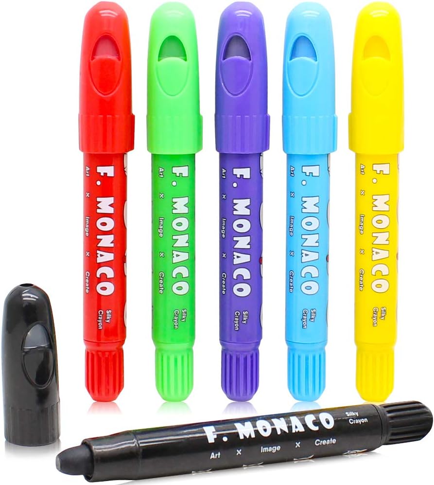 Toddler Crayons, 6 Colors Non Toxic Silky Washable Crayons, Easy to Hold Twistable Large Crayons for Kids, Safe for Babies and Children Flower Monaco: Toys & Games