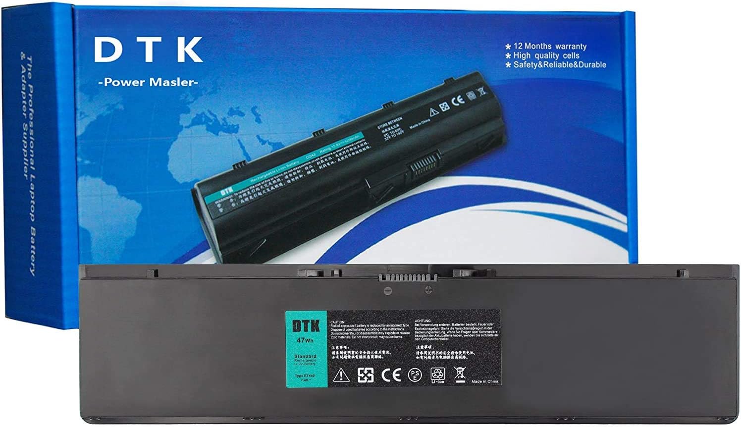 DTK 34GKR G0G2M 451-BBFV 7.4V 47Wh Laptop Replacement Battery for DELL Latitude 14 7000 Series E7420 E7440 E7450 Notebook 4 Cells