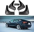 for Tesla Model 3 Mud Flaps, KKmoon 4Pcs Front Rear Mudguard Splash Guards Fender Mudflaps Fit for Tesla Model 3 2016-2019, Model 3 Accessories