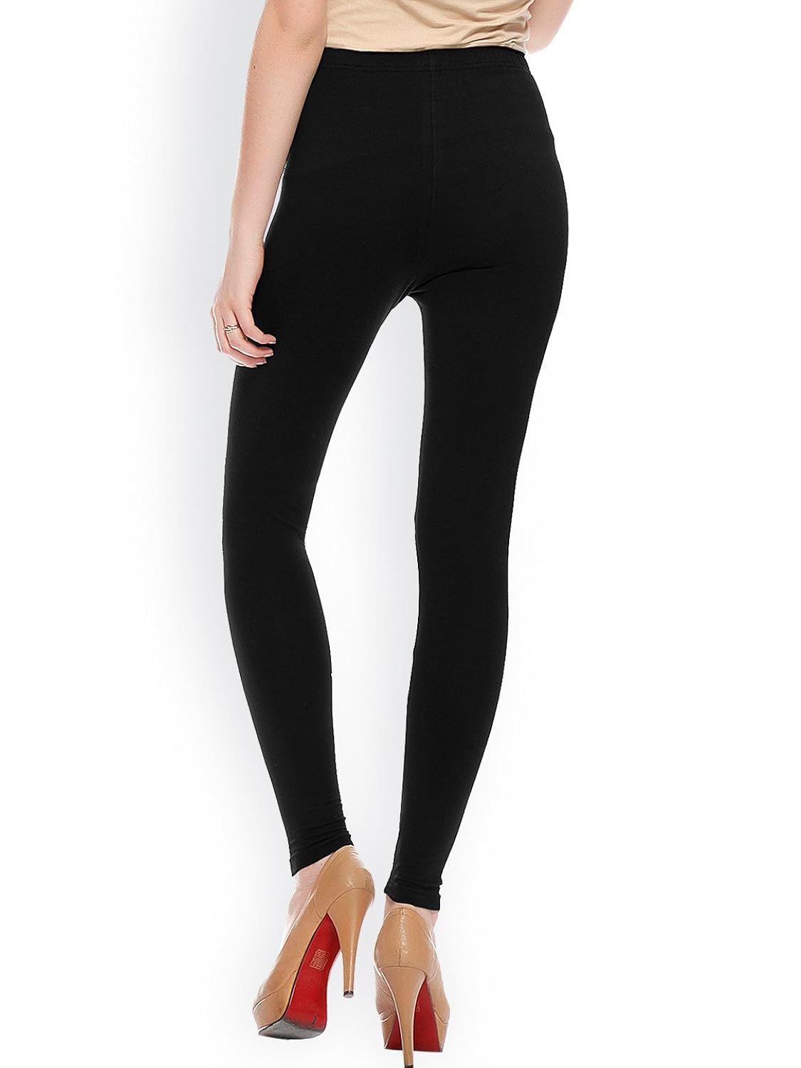 fashglam women premium ankle length cotton legging - black