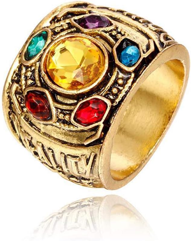 ADKING Infinity War Soul Stone Power Thanos Ring Cosplay Gauntlet Jewelry,Size 9