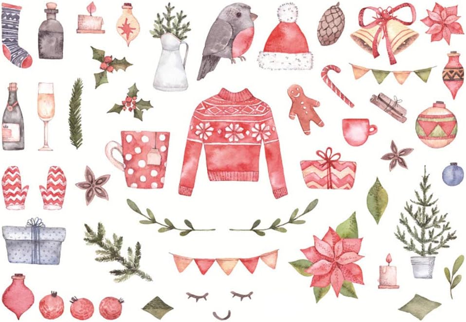 Kanggest Christmas Diary Stickers Bell Pattern Stickers Decoration Scrapbooking