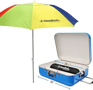 Paraguas de playa portátil de viaje, compacto y portátil, se adapta a tu  maleta, bolsa de transporte incluida. : Amazon.es: Equipaje