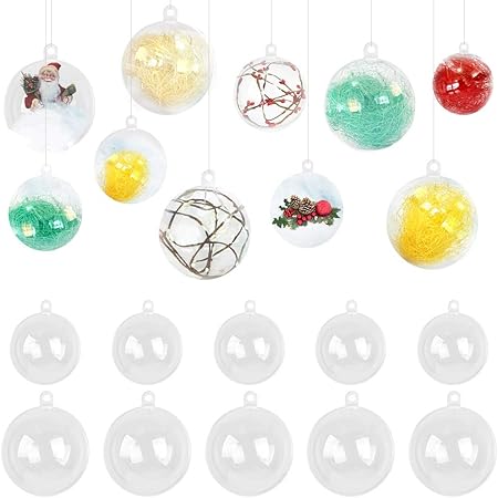 Amazon Atpwonz 6cm 8cmオーナメントボール 個セットクリスマスボール ツリー飾り クリスマスオーナメントボール 透明 樹脂製 プラスチックボール クリア ボール おもちゃ