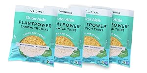 Outer Aisle Gourmet Cauliflower Sandwich Thins | Keto, Gluten Free, Low Carb Cauliflower Bread | Original Sandwicher 4 pack | 24 Thins