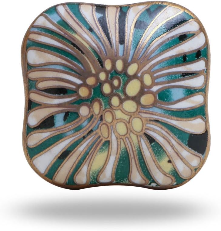 Salah Square Ceramic Cabinet Drawer Knob Cupboard Dresser Pull by Trinca Ferro