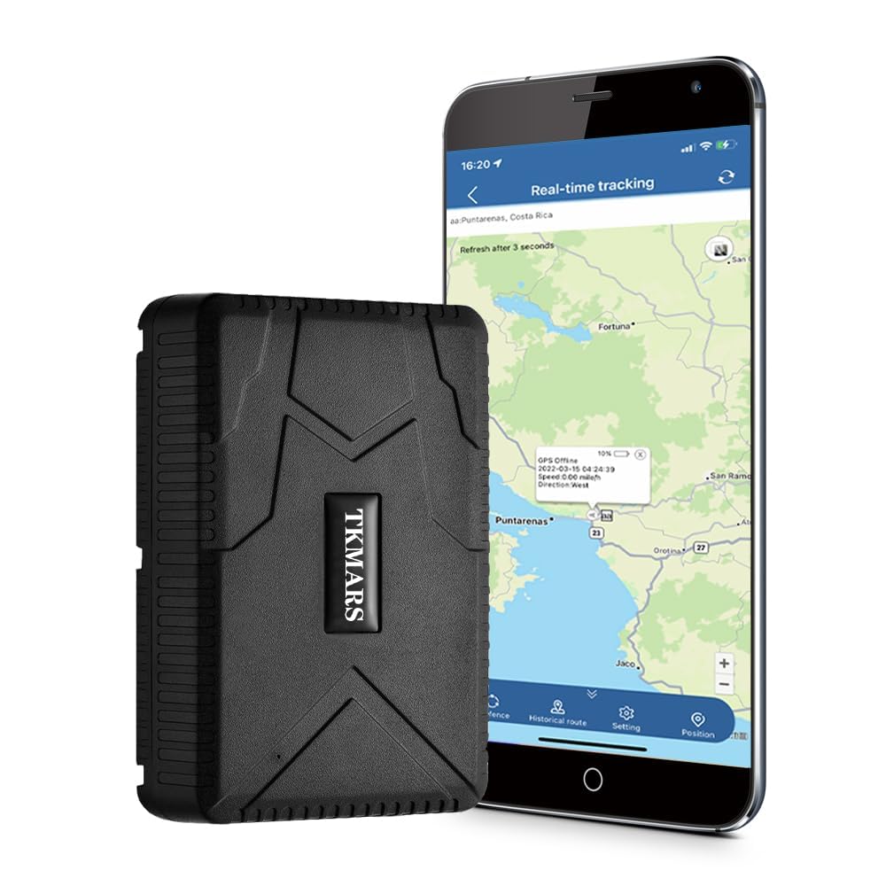 TKMARS GPS Tracker 4G,7800mAh Long Battery Life (60 Days), IP58 Dustproof Shockproof, Tool-Free Magnetic Mount, Real-Time Tracking & Geo-Fence for Car/Truck/Ship, Works with iOS/Android/Web.