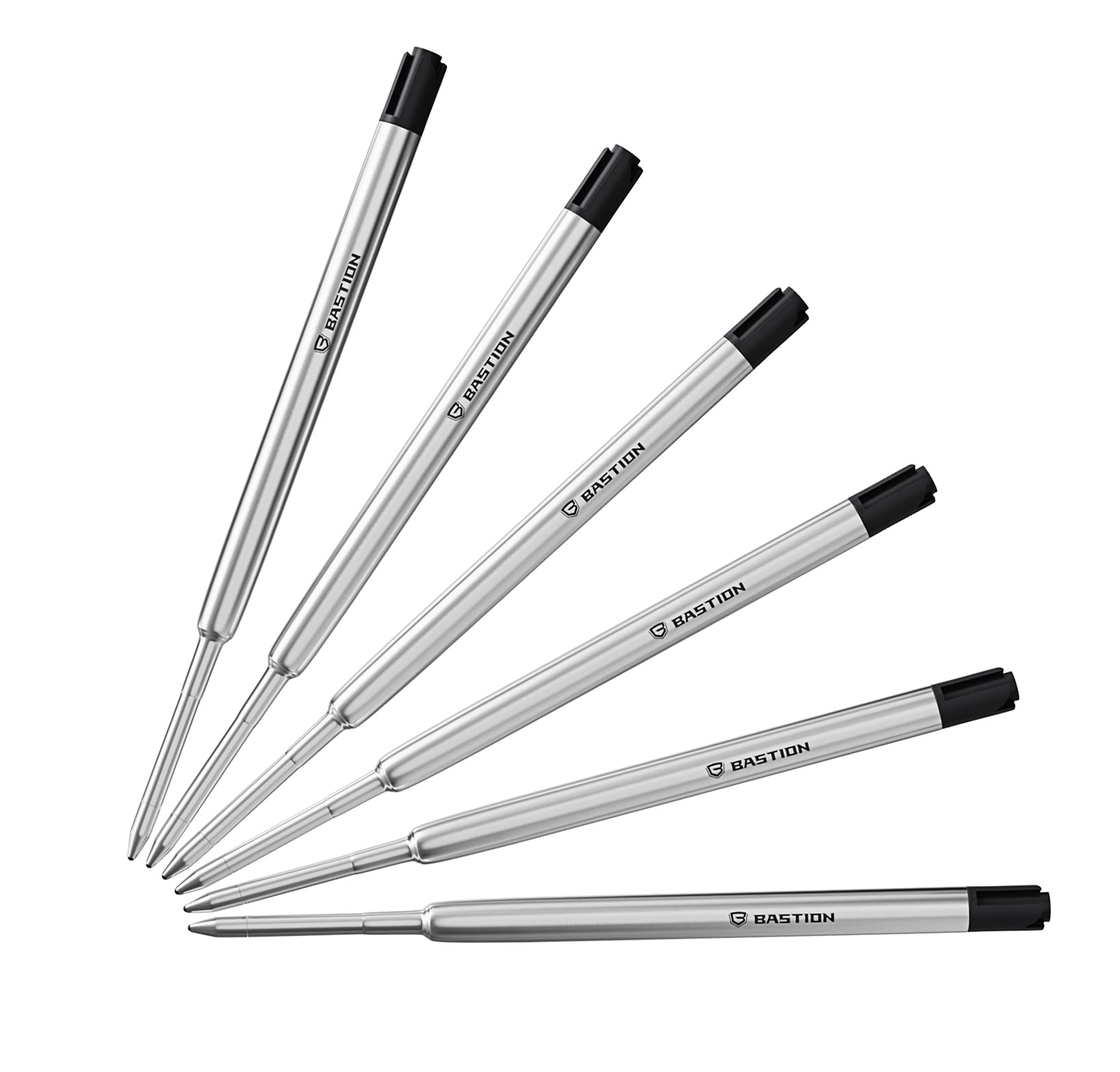 BASTION Pen Refill Ballpoint Blue | Replacement for All Bolt Action Pens | Standard Pen Ink Refills Cartridge (Blue 6 pc)