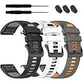 MDBBLBM 22mm Silicone Watchband Compatible with Garmin Tactix 8/Fenix 8 AMOLED 47mm/7 Pro/7/6 Pro/6/5 Plus/5, QuickFit Straps for Garmin Fenix E/Forerunner 965/955/945/Descent G2/G1 Solar