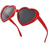 Polarized Heart Shaped Sunglasses for Women Girls Retro Oversized Sun Glasses Red Heart Glasses Cute Eyewear