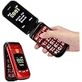 Zopsc 2G F899 Flip Mobile Phones Unlocked Dual SIM Dual Standby Mobile Phone for Elderly Big Buttons, Used not in The USA, 2800mAh Battery Long Standby (Red)(US Plug)