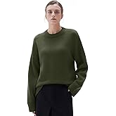 SUUKSESS Women Cashmere Blend Oversized Crew Neck Long Sleeve Pullover Sweaters