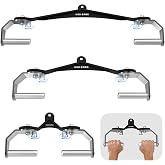 HXD-ERGO 360&deg; Rotating LAT Pull Down Bar Set, LAT Pulldown Attachments with 16 Lockable Angles, 3 Grip Widths Cable Machine Attachment for Full Body Workout, Home Gym Equipment