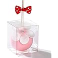 RomanticBaking 100 Pack 1 3/4" x 1 3/4" x 2" individul Single Cake Pop Box With Hole Small Gift Boxes Mini Plastic Boxes Treat Boxes Candy Boxes
