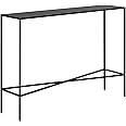 Henley 42'' Wide Rectangular Console Table with Metal Top in Blackened Bronze