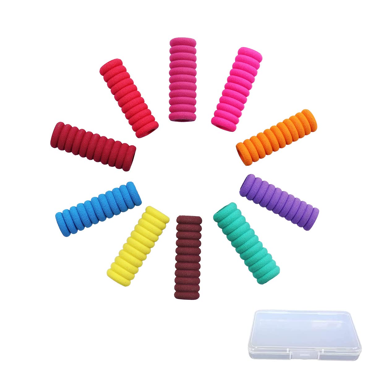 BOZEVON 10 Pieces Pencil Grips - Children Handwriting Pencil Grippers Aid Tool for Kids Adults Special Needs Righties or Lefties