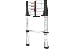 TOOLITIN Telescoping Ladder,10.5FT One Button Retraction Aluminum Telescopic Extension Ladder,Soft Close Design Extendable Ladders Portable for Household Daily or RV Work,330 Pound Capacity