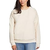 Gloria Vanderbilt Women's Sweater Size M Crew Neck Pullover W/Floral Lace Beige