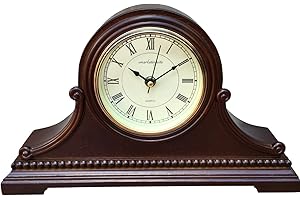 Vmarketingsite Mantel Clocks, Battery Operated, Silent Wood Mantle Clock with Westminster Chimes On The Hour, Solid Wooden Shelf Decorative Chiming Table Clock, 9" x 16" x 3"