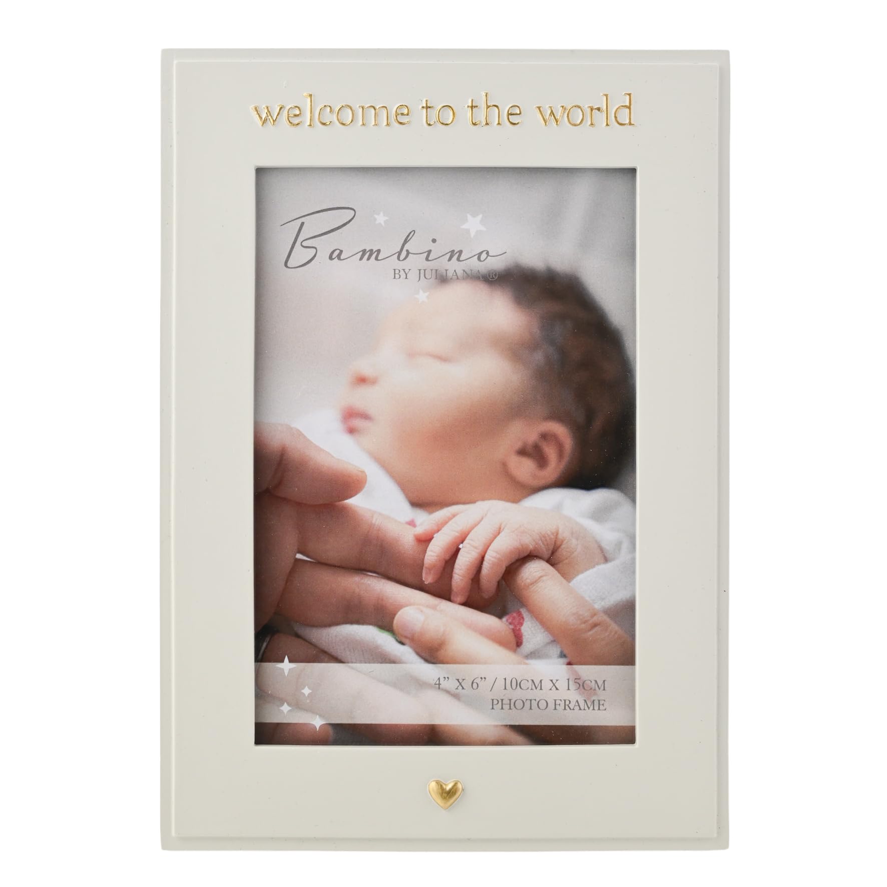 Bambino by Juliana - Vertical Horizontal Picture Photo Frame 4" x 6" 'Welcome to the World'. Gift and Display Frame Celebrating New Born Babies, Christening & Baby Shower.