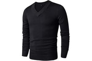 LTIFONE Sweaters for Men, Mens V Neck Sweater Slim Fit Comfortably Knitted Long Sleeve Casual Business Pullover Dress Sweater
