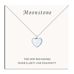 SmileBelle Moonstone Necklace Heart Necklaces for