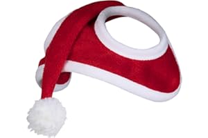 HORZE Christmas Santa Cap | Slip-On Horse Halter Cover with Fleece Trim - Red - One Size