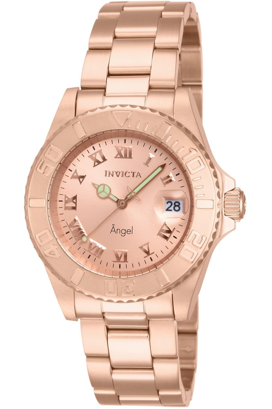 Invicta Women's Angel Swiss Quartz with Rose Gold Dial Analogue Display and Rose Gold Plated Stainless Steel Bracelet 14322
