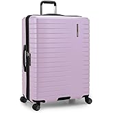 Traveler's Choice Archer Polycarbonate Hardside Spinner Luggage Set, Tie Down Straps, Purple, Checked 29-Inch